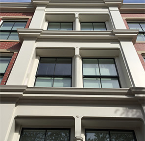 Accoya black framed sash window